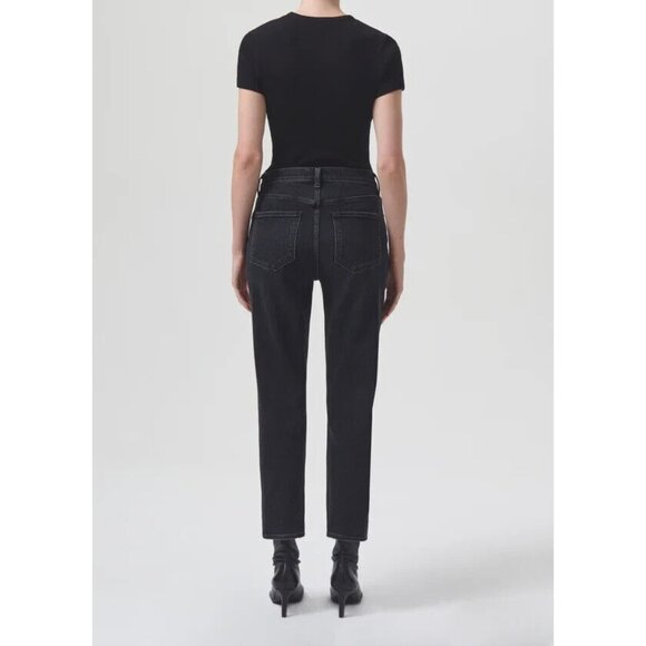 AGOLDE Stretch Riley High Rise Straight Crop Jeans in Washed Black Size 27 - Picture 2 of 9
